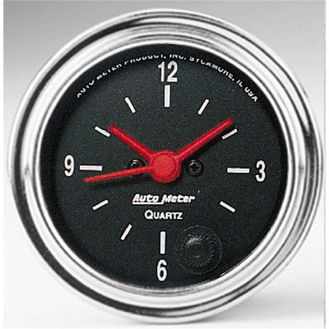 Autometer Traditional Chrome 2-1/16in 12HR Analog Clock Gauge - 2585
