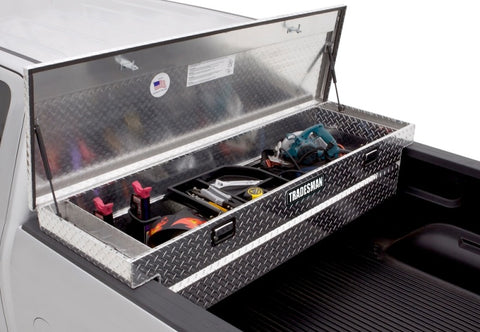 Tradesman Aluminum Single Lid Cross Bed Truck Tool Box (63in.) - Brite - 9304