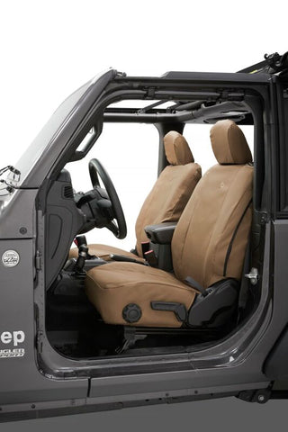 Bestop 18-26 Jeep Wrangler JL 2-Door Front Seat Covers (Tan) - 29293-04