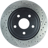 StopTech 12-15 Jeep Cherokee SRT8 Sport Slotted & Drilled Rear Driver Side Brake Rotor - 127.58009L