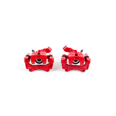 Power Stop 01-05 Mazda Miata Rear Red Calipers w/Brackets - Pair - S2738
