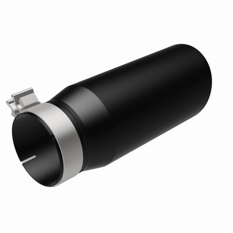 MagnaFlow Tip Stainless Black Coated Single Double Round Single Outlet 5in Dia 4in Inlet 13in L - 35240