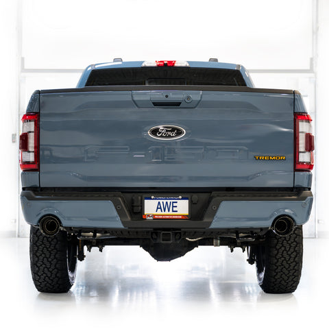 AWE Tuning 2021+ Ford F-150 Tremor (w/ Bumper Cutouts) 0FG Non-Resonated Catback -Diamond Black Tips - 3020-33402
