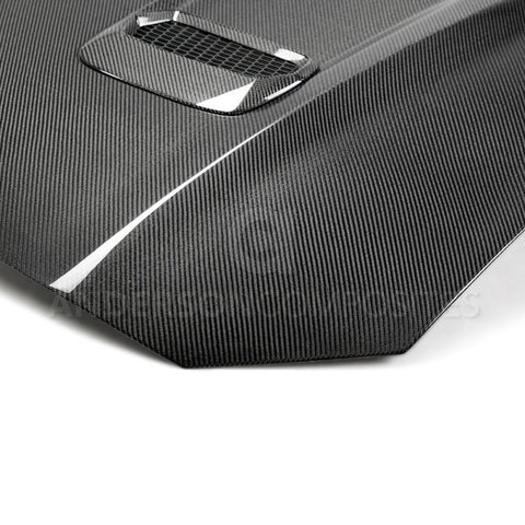 Anderson Composites 18-20 Ford Mustang Double Sided Type-OE Carbon Fiber Hood - AC-HD18FDMU-OE-DS