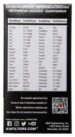 K&N Performance Oil Filter for 03-14 Volkswagen Jetta - HP-7031