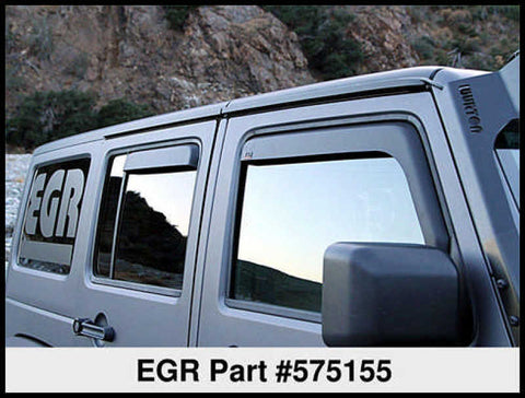EGR 07-13 Jeep Wrangler JK In-Channel Window Visors - Set of 4 - Matte (575155) - 575155