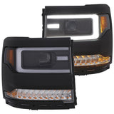 ANZO 16-17 Chevy Silverado 1500 Prjctr. Headlight Plank Styl. w/Amber (Only Work w/HID Equip. Truck) - 111373