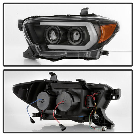 Spyder 16-18 Toyota Tacoma Projector Headlights - Seq LED Turn - Black - PRO-YD-TT16-LB-BK - 5085818