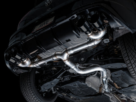 AWE Tuning MK8 Volkswagen Golf R 3in Track Edition Quad Exhaust - Diamond Black Tips - 3020-43658