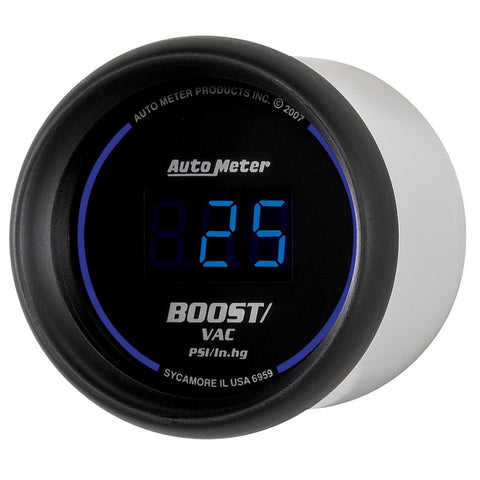 Autometer Cobalt Digital 52.4mm Black Vacuum/Boost Gauge - 6959