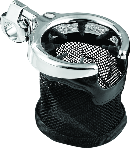 Kuryakyn Mesh Basket Universal Drink Holder 1in Clamp Chrome - 1422
