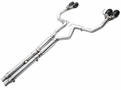 AWE 2024 Ford Mustang Dark Horse S650 RWD Track Edition Cat-Back Exhaust w/ Quad Diamond Black Tips - 3020-43375