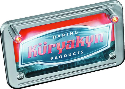 Kuryakyn LED License Plate Light With Red Accent Light Universal Chrome - 9398
