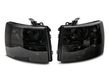 Raxiom 07-14 Chevrolet Silverado 1500 HD Axial OEM RepHeadlights- Chrome Housing- Smoked Lens - S122324