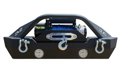 DV8 Offroad 07-18 Jeep Wrangler JK/JL FS-15 Steel Stubby Front Bumper w/ Fog Lights - FBSHTB-15