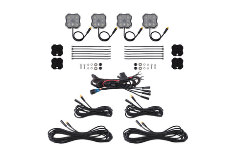 Diode Dynamics Rock Light - Red/White M8 Magnet 4-Pack - DD8745