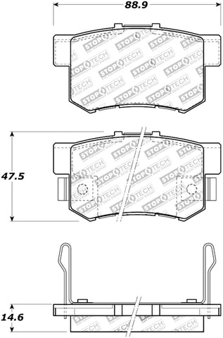 StopTech Street Touring 08-10 Honda Accord EX/EX-L Coupe Rear Brake Pads - 308.05360