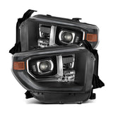 AlphaRex 14-21 Toyota Tundra LUXX-Series LED Proj Headlights Blk w/Actv Light & Seq. Sig + DRL - 880835
