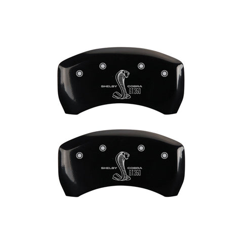 MGP Rear set 2 Caliper Covers Engraved Rear GT350 Shelby & Cobra Black finish silver ch - 10010RGT3BK
