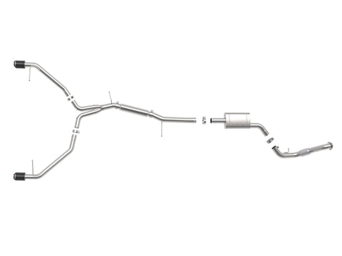 aFe 17-19 Audi A4 (B9) MACH Force-Xp 3in to 2.5in 304 SS Cat-Back Exhaust System-Dual Carbon Tips - 49-36420-C