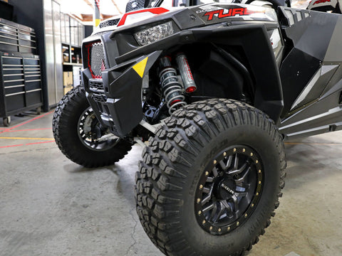 aFe 17-19 Polaris RZR 925/1000cc Sway-A-Way 2.5 Front Coilover Kit w/ PB Reservoirs and Comp Adj - 851-5600-04-CA