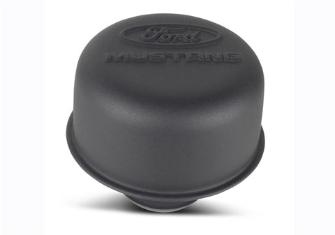Ford Racing Black Crinkle Finish Breather Cap w/ Ford Mustang Logo - 302-221