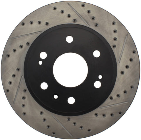 StopTech 05-10 GMC Sierra 1500 (w Rear Drum) / 07-09 GMC Yukon Front Left Slotted & Drilled Rotor - 127.66057L