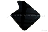 Rally Armor Universal UR Black Mud Flap w/ Metallic Black Logo - Pair - MF12-UR-BLK-MBK-LRT