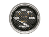 AutoMeter Gauge Water Temp 2-5/8in (66.7mm) 100-250F Electric Carbon Fiber - 4837