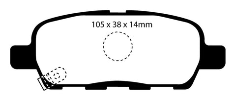 EBC 08-13 Infiniti EX35 3.5 Redstuff Rear Brake Pads - DP31955C