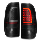 ANZO 1997-2003 Ford F-150 LED Tail Lights w/ Light Bar Black Housing Smoke Lens - 311378