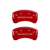MGP 4 Caliper Covers Engraved Front & Rear Magnum Red finish silver ch - 12001SMGMRD