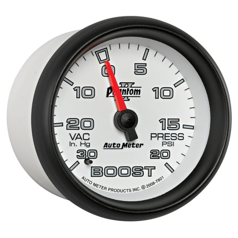 AutoMeter Gauge Vac/Boost 2-5/8in. 30Inhg-20PSI Mechanical Phantom II - 7801