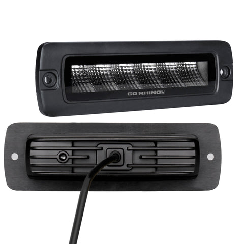 Go Rhino Xplor Blackout Series Sixline LED Flood Light Kit (Flush Mount) - Blk (Pair) - 750300621FBF