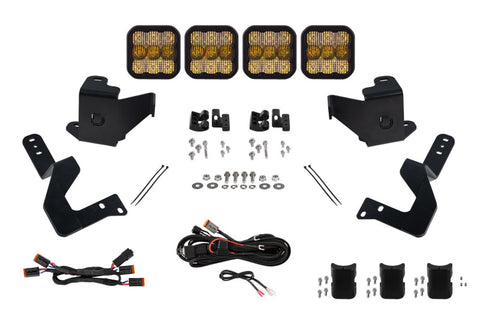 Diode Dynamics 2022 Toyota Tundra SS5 Grille CrossLink Lightbar Kit - Yellow Pro Combo - DD7410