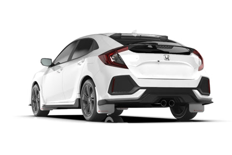 Rally Armor 17-21 Honda Civic Sport & Touring (Hatch) White UR Mud Flap w/ Red Logo - MF51-UR-WH/RD