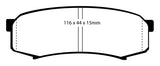EBC 10+ Lexus GX460 4.6 Yellowstuff Rear Brake Pads - DP4993R
