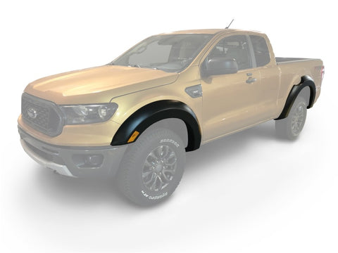 Bushwacker 2019 Ford Ranger Extended Cab Extend-A-Fender Style Flares 4pc - Black - 20954-02