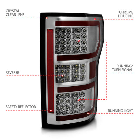 ANZO 18-19 Ford F-150 LED Taillights Chrome - 321340