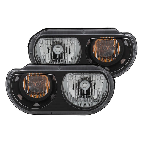 ANZO 2008-2014 Dodge Challenger Crystal Headlights Black - 121526