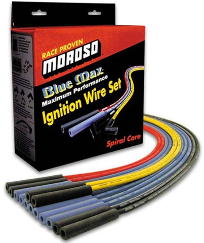 Moroso Universal Ignition Wire Set - Blue Max - Spiral Core - Unsleeved - 90 Degree - Red - 73219