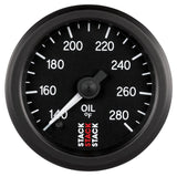 Autometer Stack 52mm 140-280 Deg F 1/8in NPTF Male Pro Stepper Motor Oil Temp Gauge - Black - ST3310