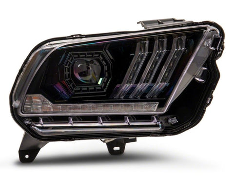 Raxiom 13-14 Ford Mustang LED Projector Headlights SEQL Turn Signals- Blk Housing (Clear Lens) - 426686