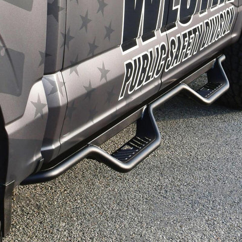 Westin 15-22 Ford F-150 SuperCrew / 17-22 F-250/350 Crew Cab Outlaw Nerf Step Bars - Textured Black - 20-13945