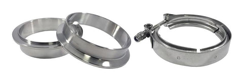 Torque Solution Stainless Steel V-Band Clamp & Flange Kit - 2in (50mm) - TS-VBK-2