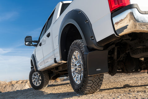 Bushwacker 17-20 Ford F-250/F-350 Trail Armor Rear Mud Flaps (Fits Pocket Style Flares) - MUD-20106