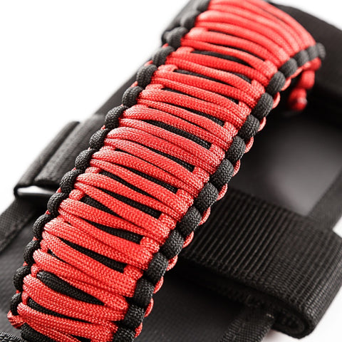 Rugged Ridge Paracord Grab Handles Red/Black Pair - 13505.31