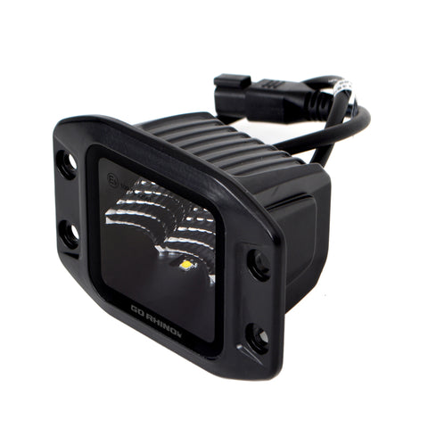 Go Rhino Xplor Blackout Series Cube LED Flood Light Kit (Flush Mount) 3x3 - Blk (Pair) - 750400321FCF
