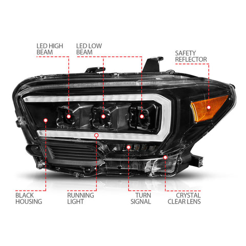 ANZO 2016-2017 Toyota Tacoma TRD LED Projector Headlights - 111500