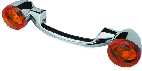 Bikers Choice 91-08 Touring 86-17 FLST Narrow Chrome Rear Turn Signal Bar Kit W/Amber Lens - 491156